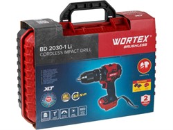 Аккум. ударная дрель-шуруповерт WORTEX BD 2030-1 Li в чем. XLT SET БЕСЩЕТ., 18 В, 55 Н*м, 2х2 А*ч - фото 234115