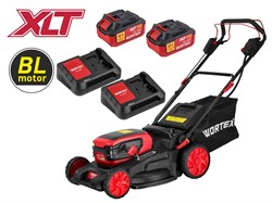 Газонокосилка аккум. WORTEX CLM 4536-4 в кор. XLT SET БЕСЩЁТ.ДВИГ., САМОХОД., 18В+18В, 2х4Ач, компл. - фото 234159