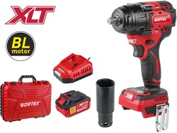 Аккум. ударный гайковерт WORTEX CWR 0518 в чем. ALL1 XLT SET БЕСЩЕТ., 18 В, 550-600 Н*м, 1/2", 4 А*ч - фото 234400