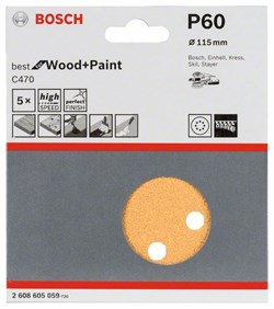 Bosch Шлифлист, в упаковке 5 шт. 115 mm, 60 [2608605059]