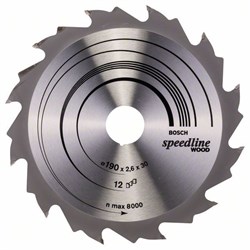 Пильный диск Bosch Speedline Wood 190 x 30 x 2,6 mm, 12 [2608640800]