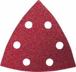 Bosch Набор из 5 шлифлистов для дельташлифмашин, &#171;красное&#187; качество 60, 6 отверстий, с липучкой [2609256063]