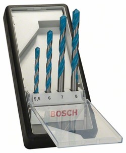 Набор Bosch Robust Line из 4 универсальных сверл CYL-9 Multi Construction 5,5; 6; 7; 8 mm [2607010522]