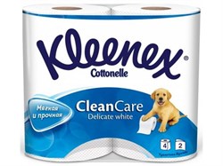 Бумага туалетная 2-х слойная Cottonelle Clean Care Delicate White 4 рул. Kleenex (5901478901408)