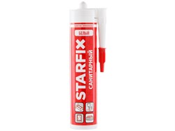 Герметик силиконовый санитарный STARFIX Sanitary Silicone (белый) 260 мл (SM-57866-1) [SM578661]