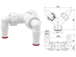 Колено_с_двумя_штуцерами_G11723_c_обратными_клапанами,_Alcaplast_P148Z