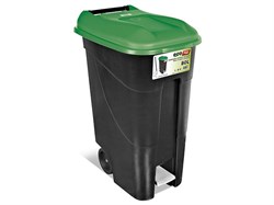 Контейнер для мусора пластик. 80л с педалью (зел. крышка) (TAYG) (433030)
