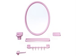 - Набор ВК Sonata Premium (Соната премиум), розовый мрамор, BEROSSI (Изделие из пластмассы. Размер зеркало 433 х 583 мм) (НВ01102010)