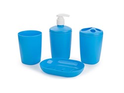 Набор аксессуаров для ванной комнаты Aqua, голубая лагуна, BEROSSI (Изделие из пластмассы. Размер 160 х 100 х 230 мм (в упаковке)) (АС22147000)