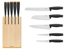 Набор ножей 5 шт. с деревянным блоком Functional Form Fiskars (FISKARS ДОМ) (1014211)