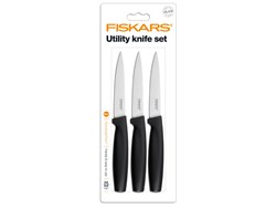 Набор ножей для чистки 3 шт. черный Functional Form Fiskars (FISKARS ДОМ) (1014276)