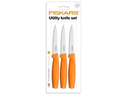 Набор ножей для чистки 3 шт. оранжевый Functional Form Fiskars (FISKARS ДОМ) (1014275)