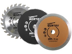 Набор оснастки для мини-пилы WORTEX универсальный АКЦИЯ (3 диска: по дереву, керамике, металлу) (HSS0300K0009A1)