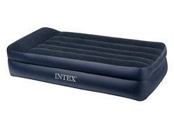 Надувная кровать с подголовником Twin (Твин), 99х191х42 см, встроенный электрич. насос, INTEX (64122)