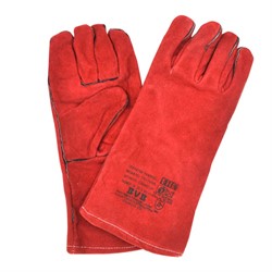 - Перчатки кожаные(спилковые) красные на подкладке, длина: 35 см, размер 14 () [4812225000309]