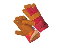 Перчатки спилковые комбинированные утеплённые на иск.меху  &quot;Трал-С Люкс&quot; (С0201)