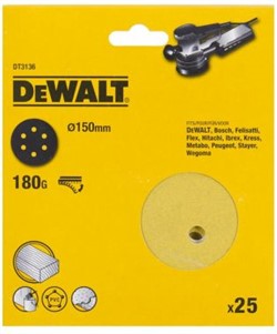 Шлифкруги_150мм_6_отверстий_180G,_25шт_DeWalt_DT3136QZ