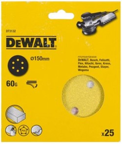 Шлифкруги_150мм_6_отверстий_60G,_25шт_DeWalt_DT3132QZ