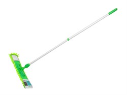 Швабра для пола с насадкой из шенилла, зеленая, PERFECTO LINEA (Телескопическая рукоятка 67-120 см) (43-401013)