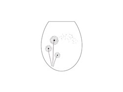 Сиденье для унитаза, снежно-белый, Одуванчик, BEROSSI (Изделие из пластмассы. Размер 451 х 370 х 35 мм) (АС15801090)
