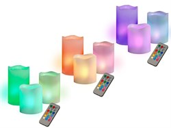Свечи светодиодные CL3-RGB-SET3 (компл. 3 св.) JazzWay (Для новогодне сервировки стола)   из  воска.) (4690601000460)