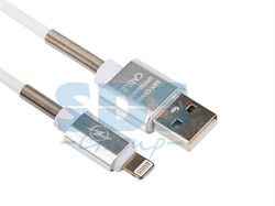 USB_кабель_для_iPhone_5678Х_моделей_силиконовый_шнур_с_пружиной_1M_белый_REXANT_1870119