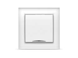 - Выключатель 1 клав. с подсветкой (скрытый) белый, Бриллиант, UNIVersal (7947397)
