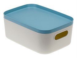 Ящик для хранения с крышкой ИНФИНИТИ 20х14х8,5 см (серо-голубой) (IDEA) (М2345)