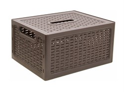 Ящик для хранения с крышкой РОТАНГ 280х185х126мм (корич.) (IDEA) (М2372)