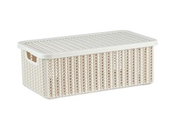 Ящик для хранения с крышкой ВЯЗАНИЕ 125x195x350  мм (белый) (IDEA) (М2370)