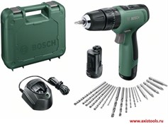 Шуруповерт аккумуляторный ударный  BOSCH EasyImpact 1200 (2*1.5 Ah + 5 бит + 14 сверл) момент 30Нм, 0-400/1500 об/ -