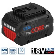 Аккумулятор BOSCH GBA ProCORE18V 5.5 Аh (увеличенный ресурс на 135%, охлаждение COOLPACK 2.0)