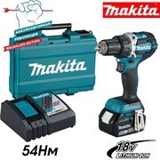 MAKITA DDF 484 RT Аккум. дрель-шуруповерт в чемодане (18.0 В,1 аккум 5.0Ah, BL-мотор, 2 скор., 54 Нм, шурупы до 10 мм) АККУМУЛЯТОРНАЯ РЕВОЛЮЦИЯ 4.0