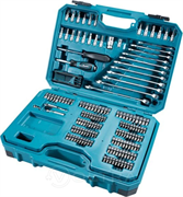 MAKITA E-10883 Набор ручного инструмента в чемодане (221 предмет: головки, биты, ключи, трещотки)