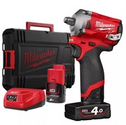 MILWAUKEE M12 FIWF12-422X Гайковерт аккум. в HD кейсе (12V, 339 Нм, 2*2.0/4.0Ah, 1/2", BL-motor)