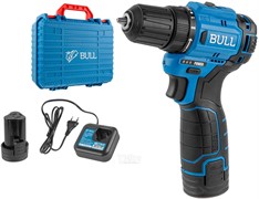 Аккум. дрель-шуруповерт BULL SR 1203 в чем. БЕСЩЕТ., 12 В, 37 Н*м, 2*2 А*ч акб, БЗП 10 мм (шурупы до 8 мм) (1329601)