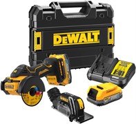DeWalt DCS438E2T Отрезная машина акк. в чем. TSTAK (18V, 2*1.7Ah, диск 76*9,5 мм, рез 22 мм)