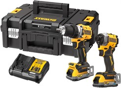 DeWalt DCK2050E2T Набор: Шуруповерт DCD805+ гайковерт DCF850 в TSTAK II(18V, 2*1.7Ah, 90Нм/206Нм)