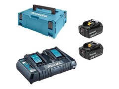 Комплект аккумулятор 18.0 В BL1860B 2 шт. + зарядное устройство DC18RD + кейс MAKPAC тип 3 (MAKITA) (198080-9) [1980809]
