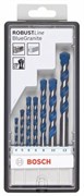 Bosch Набор из 7 свёрл по бетону Robust Line Blue Granite 4; 5; 6; 6; 8; 10; 12 mm 2607010544