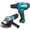MAKITA DK0117 Набор инструментов (DF0300+9555HN) Сетевой шуруповерт(56Нм) + Угловая шлифмашина(710Вт) - фото 191352